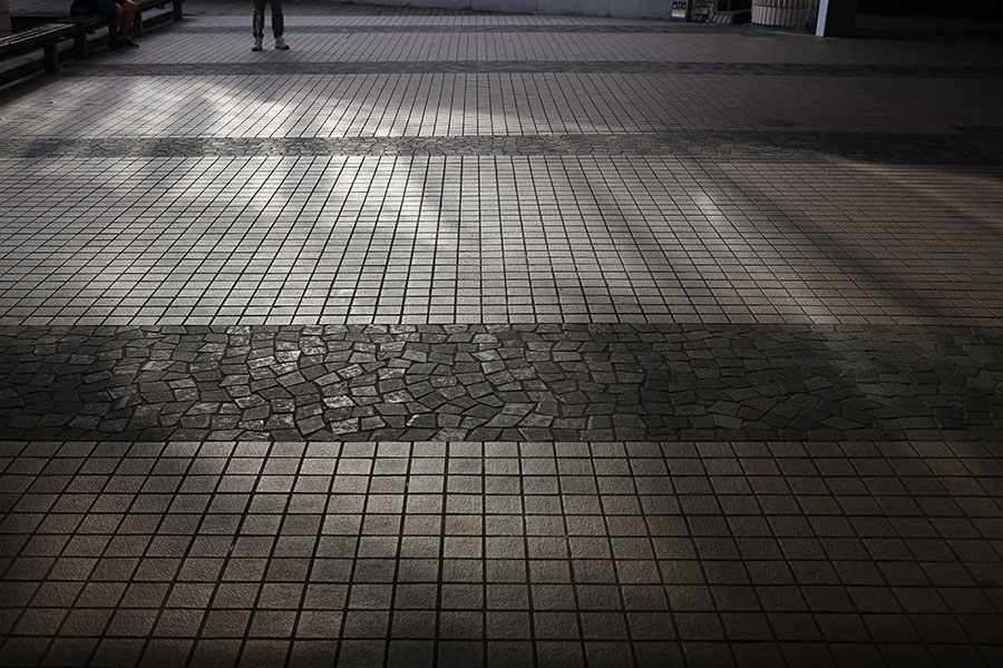 Photo of Diagonal Morning Light on Block Pavement.
